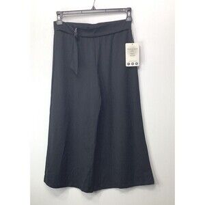 NWT Full Circle Pants‎ Capri Black Size Medium Wide Leg Woman's Elastic Waist